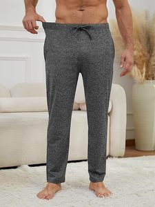 Men's Plus Size Autumn Waterproof Woolen Casual Snow Customized Logo Track-pant Jogging Sports <b>Trousers</b>-<b>Black</b> - Product Image 3