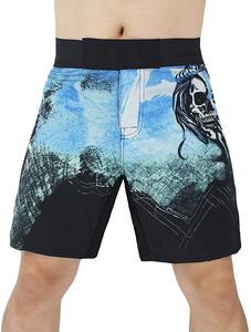 Men Sublimated Fight <b>Shorts</b> for Mixed Martial Arts <b>Grappling</b> BJJ Fighting Trunks with Drawstring Sublimated MMA Nogi <b>Shorts</b> - Product Image 4
