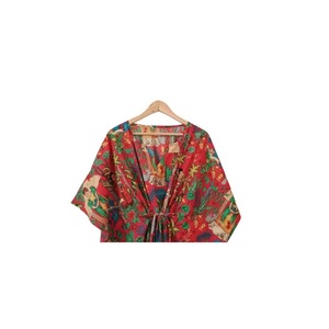 Túnica Informal de Verano para Mujer, Hecha a Mano en India, con Diseño Floral Tejido, Cuello en V, Manga Corta y Cordón Ajustable, para la Playa - Product Image 5