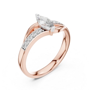 Diamante Cultivado en Laboratorio con Certificación IGI, Corte Marquesa de 0.80 CT, Oro Blanco de 14K, Anillo de Compromiso Clásico para Mujer, Joyería Evergreen - Product Image 1