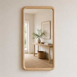 Solid Wood Decorative <b>Wall</b> <b>Mirror</b> <b>Rectangular</b> Frame for Bedroom Living Room Hallway Entryway Home Interior Modern Decor - Product Image 4