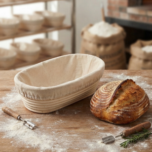 Oval Banneton Handmade Rattan <b>Bread</b> Proofing <b>Basket</b> With Linen Liner For Artisan Sourdough Baking Manufacturer from Vietnam - Product Image 5