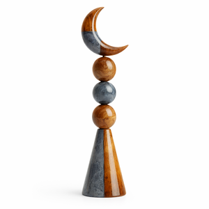 Sculpture tendance en résine en forme de croissant de lune, décoration de table, pierres naturelles élégantes pour la décoration moderne de la maison, figurine unique en résine - Product Image 1