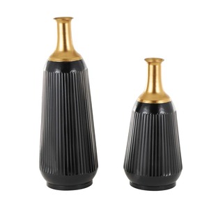 Black and Gold Brass Tabletop <b>Vase</b> Set Handmade <b>Decorative</b> <b>Vases</b> for Home Housewarming Gift for Home Decor - Product Image 3