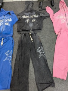 Conjunto de Sudadera con Capucha y Pantalones Jogger Unisex Oversize de Felpa de Algodón con Lavado Ácido Personalizado, Chándal de Streetwear de Alto Gramaje, Fabricante OEM ODM - Product Image 3