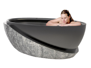 อ่างอาบน้ำหินอ่อนออนิกซ์ดีไซน์ใหม่ คุณภาพสูง หรูหรา สีดำสนิท สำหรับห้องน้ำโรงแรม - Product Image 6