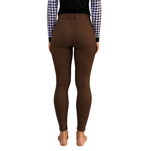 Culotte d'équitation marron pour femme, taille haute, extensible, avec grip aux genoux, pour l'entraînement et la compétition, style classique - Product Image 2