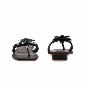 รองเท้าแตะส้นผู้หญิงสีดำ FN0754 chappal - Product Image 2