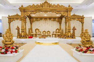 Gujarati boda diseño redondo Radhika Mandap gran ceremonia de boda hindú Mandap tendencia interior boda madera Mandap Australia - Product Image 2