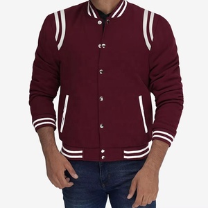 เสื้อแจ็คเก็ตวาร์ซิตี้สีแดงเลือดหมู ทรงปกติ คอปกพับได้ ระบายอากาศ แห้งเร็ว บุขนสัตว์ สไตล์ไฮสตรีท สำหรับฤดูใบไม้ร่วง ใส่สบายๆ - Product Image 4