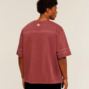 Camiseta de Fútbol Americano Oversize con Cuello en V para Hombre 2026, Mezcla de Algodón Lavado, Color Granate, Ropa Deportiva, Impresión de Número Personalizado, Marca Privada OEM - Product Image 4