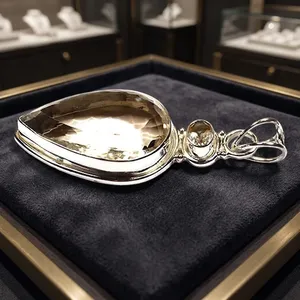Pendentif en cristal argent sterling 925, bijoux indiens faits à la main avec pierres précieuses, collier élégant pour femme, à porter au quotidien - Product Image 5