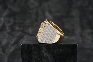 Hot Selling VVS Moissanite & Diamond 925 Sterling Yellow Gold-Plated Wedding <b>Ring</b> Engagement Gift <b>for</b> <b>Men</b> Women in HipHop Style - Product Image 3
