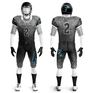 ชุดยูนิฟอร์มอเมริกันฟุตบอลคุณภาพสูง เสื้อและกางเกงแบบสั่งทำพิเศษ ระบายอากาศได้ดี ซับเหงื่อ เหมาะสำหรับการฝึกซ้อมและกีฬาเป็นทีม - Product Image 1