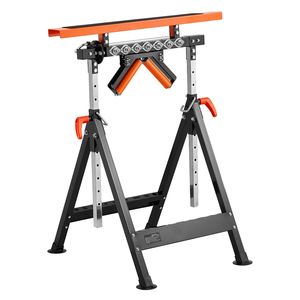 Supporto a Rulli 4 in 1 per Lavori Pesanti, Capacità di Carico 440 lb, Altezza Regolabile 33-50, Banco da Lavoro Pieghevole Multidirezionale Lucidato per Falegnameria - Product Image 1