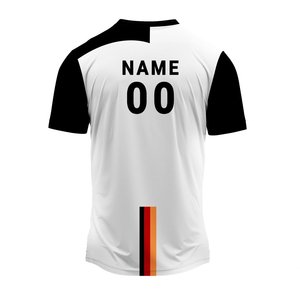 Design Your Own Volleyball Jersey Custom <b>White</b> Black Brush Texture <b>Round</b> <b>Neck</b> Short Sleeve Training Football <b>T</b>-<b>shirt</b> for Men - Product Image 3