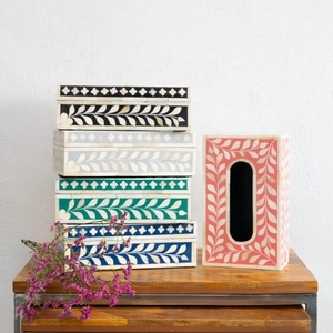 Handmade Bone Inlay <b>Tissue</b> <b>Box</b> with Unique Intricate Design Bedroom Decor Paper <b>Holder</b> By Handmade Collection - Product Image 2
