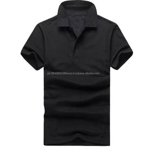 Camisetas Polo Casuales Negras Lisas para Hombre, 100% Algodón, Camisetas Polo Bordadas con Logotipo Personalizado - Product Image 1