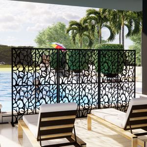 Biombo Decorativo Metálico Independiente de 3.8 Pies de Ancho x 6 Pies de Alto para Interiores/Exteriores, para Patio, Balcón, Divisores de Espacios Interiores - Product Image 2