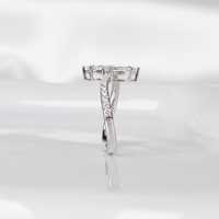 Bague Toi Moi en Moissanite Scintillante Coupe Marquise pour Femme, en Argent 925 Original, Cadeau de Promesse pour Amoureux