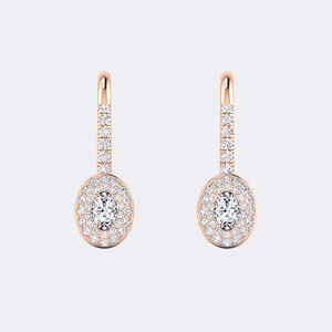 Pendientes de Plata con Diamantes Cultivados en Laboratorio de Corte Brillante Redondo de Lujo, 0.60ctw, Color E F, Claridad VS VVS, Joyería para Mujer, para Fiestas y Bodas - Product Image 4