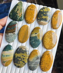 Cabochon de Jaspe Océanique Naturel de Qualité Supérieure Grade AAA, Multicolore, ASHU GEMS, Taille Personnalisable, Pierre Précieuse Non Montée pour - Product Image 2