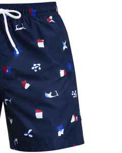 Shorts de bain pour hommes, imprimés, style été, motif à pois imperméable, sublimation, 1 pièce, logo personnalisable sur le devant - Product Image 4