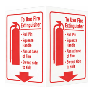 Panneau de sécurité pour extincteur Brady, instructions en anglais, PVC, à fixer au mur, pour usage intérieur et extérieur - Product Image 2
