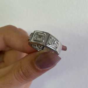 Emerald Cut Lab Grown Diamond Wedding Band 1.50 Carat <b>Men</b> Wholesale 14k 18k Gold Bezel <b>Set</b> Step Cut Engagement <b>Ring</b> Manufacturer - Product Image 5