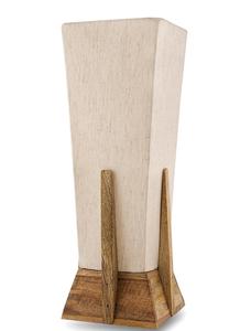 Lámpara de Pie Minimalista de Madera con Pantalla Cuadrada de Tela Beige, Base E26, Luz Cálida de 2700K, Uso Residencial - Product Image 3