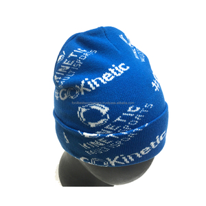Unisex Jacquard Knit <b>Beanie</b> Hat 100% Acrylic <b>Blue</b> Letter Pattern Adult 56-58CM Casual Street Style Winter Outdoor Wear - Product Image 5