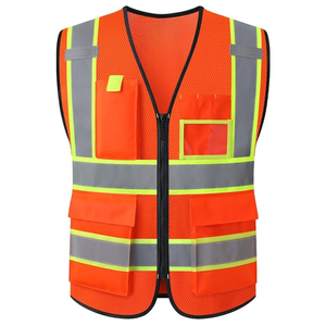 Gilet de sécurité réfléchissant haute visibilité OEM en gros, gilet de travail bicolore en maille pour le contrôle du trafic industriel - Product Image 6