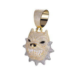 Pendentif Tête de Loup Iced Out en Moissanite Diamant Argent 925 Collier Hip Hop Visage d'Animal - Product Image 4