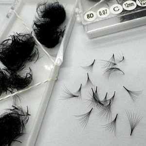 Extensions de cils naturels longs en cheveux synthétiques 3D-8D, volume, faits à la main, en éventail, base pointue, vente en gros, directement de l'usine - Product Image 1
