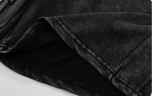 Shorts longs pour hommes style streetwear tendance, délavés à l'acide, avec poches, taille élastique, grandes tailles, en molleton French Terry pour le jogging - Product Image 6