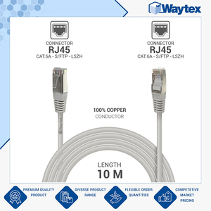 Fabricant et fournisseur de câbles réseau de qualité supérieure pour le bureau et la maison, 100% cuivre S/FTP LSOH gris 10,0 m RJ45 Cat. Câble réseau 6a - Product Image 2