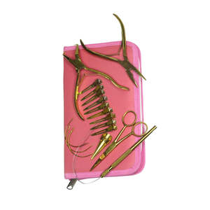 Kit d'outils multifonctions personnalisables en acier inoxydable pour extensions de cheveux avec pinces, logo et couleur personnalisés - Product Image 5