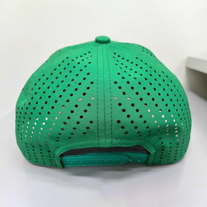 PVC Performance Cap OEM Custom Logo Trucker Hats Perforated Caps Green 6-<b>Panel</b> <b>Decorative</b> with Rope Factory Price - Product Image 4