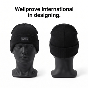 Gorro de Punto Acrílico Premium, 350 GSM, Color Marrón Chocolate, Gorro de Invierno con Etiqueta Tejida Personalizada con Logotipo, Unisex, Ajustable para Adultos - Product Image 6