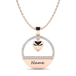 Pendentif Lettre au Design Unique Plaqué Argent et Moissanite avec Breloque en Cristal, Style Hip Hop, Bijou Unisexe - Product Image 1