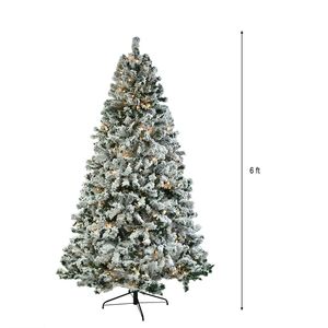 Albero di Natale Artificiale Pre-Illuminato Effetto Neve da 120 cm con 800 Rami e 300 Luci per Decorazioni Festive - Product Image 3