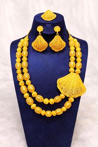 Collar de Cadena de Eslabones Chapado en Oro de 24 Quilates con Cuentas Africanas de 2 Filas, Estilo Tradicional de Francia, Italia, Estados Unidos y Alemania, para Mujer - Product Image 3