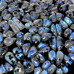 Lote de Gemas de Piedra Lunar Arcoíris Natural Blanca y Azul, Formas Mixtas, para Joyería, 16x10x3mm 20x12x3mm, Promedio 10 Quilates - Product Image 3