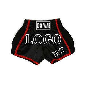 Shorts de Muay Thai rouges personnalisés pour les clubs de combat et les salles de sport, shorts de boxe en satin avec marquage personnalisé, prix de gros - Product Image 1