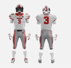 Machine Sewn V-Neck American Football Jerseys Shirts & <b>Knee</b> Length Shorts Sets High Quality 2 Piece Sports Suits - Product Image 6