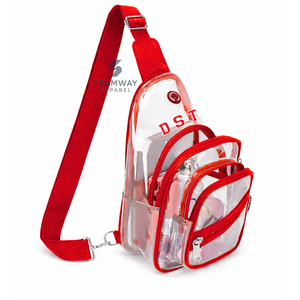 เดลต้า |   ซิกมา |   กระเป๋าสะพายข้างใส Theta Clear Crossbody แบบใส วัสดุ PVC ปิดด้วยซิป ได้รับการรับรองความปลอดภัย สายสะพายปรับได้ - Product Image 2