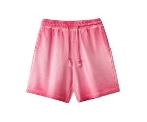 Shorts en coton tricoté de haute qualité pour femmes avec logo personnalisé, effet délavé, tendance et à la mode - Product Image 1