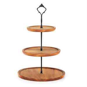 Support à gâteau rond en bois naturel de haute qualité, aspect premium, produits faits à la main au meilleur prix d'usine - Product Image 3