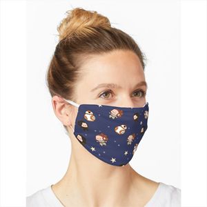 New Custom Logo Character Sublimation Transfer Print Face Mask <b>Navy</b> Blue Polyester 160g Fashion <b>Accessory</b> - Product Image 3