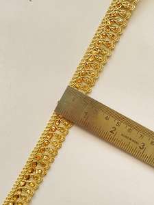 Ribete de encaje metálico de poliéster soluble en agua, ecológico, con cuentas bordadas, de colores personalizados, para zapatos, tamaño 15mm, al por mayor - Product Image 2